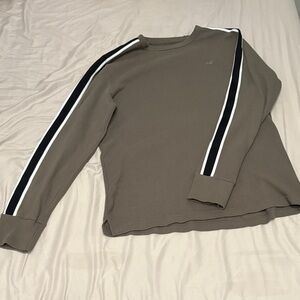 Hollister Men's Brown Long Sleeve with Stripe Accent